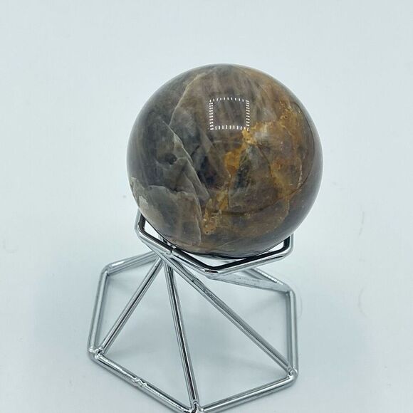 Black moonstone sphere flashy 1.76” small round crystal meditation - Picture 5 of 10